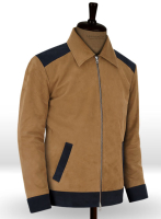(image for) Soft Saddle Brown Suede Cristiano Ronaldo Leather Jacket #1