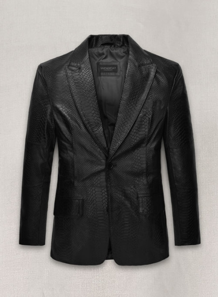 (image for) Black Python Catwalk Leather Blazer # 2