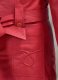 Soft Raspberry Red Rita Ora Leather Long #2