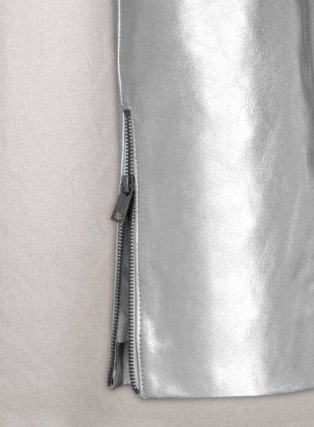 (image for) Silver Electric Zipper Mono Leather Pants