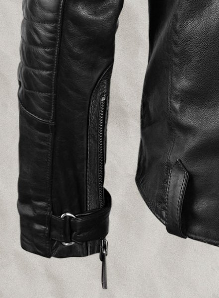 Thick Goat Black Washed & Wax David Leather Jacket
