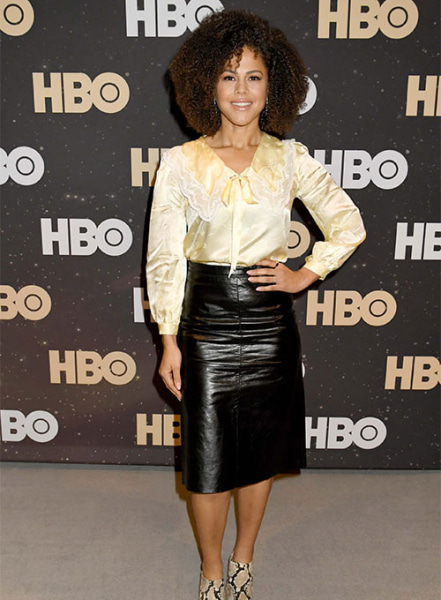 (image for) Lenora Crichlow Leather Skirt