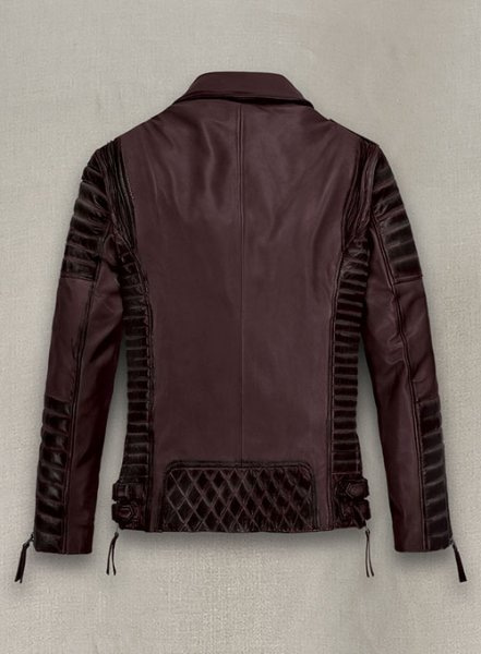 Wine hot sale leather jacket