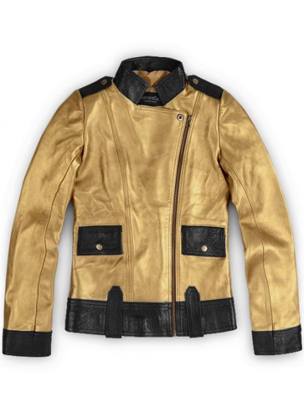 Golden Leather Jacket # 514