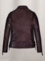 (image for) Charlotte Burnt Wine Leather Jacket