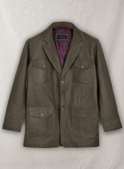 Rover Green Leather Blazer - # 716 - 46 Long