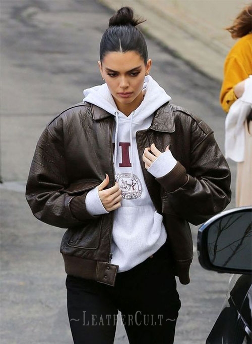 Kendall Jenner Leather Jacket #1 - Click Image to Close