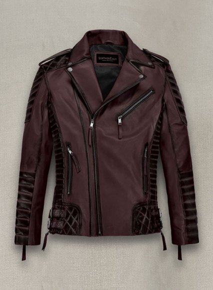 Charles Burnt Wine Leather Jacket