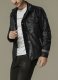 Soft Rich Black Washed & Wax Jackie Chan Leather Jacket