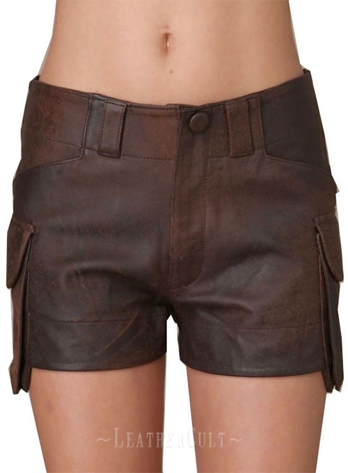 Leather Cargo Shorts Style # 350 - Click Image to Close