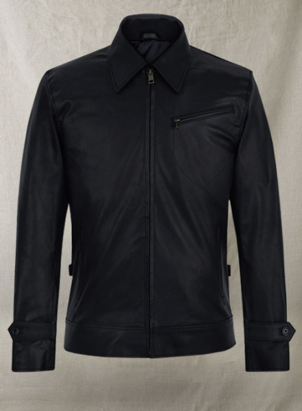 (image for) Dark Blue Stretch Tom Cruise Premier Leather Jacket