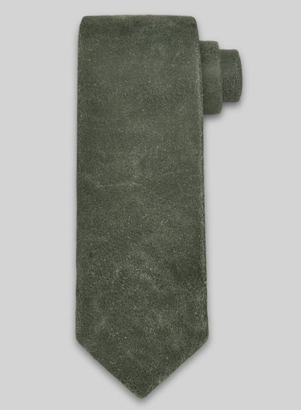 Vintage Italian Olive Leather Tie