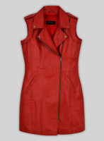(image for) Red Motivated Biker Leather Dress #772