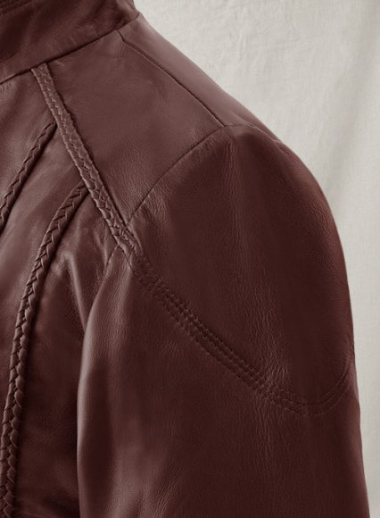 (image for) Soft Maroon Wax Clova Leather Jacket