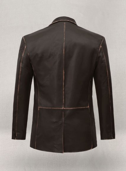 (image for) Rubbed Brown Medieval Leather Blazer