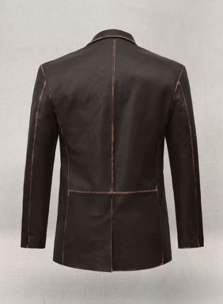 (image for) Rubbed Brown Medieval Leather Blazer