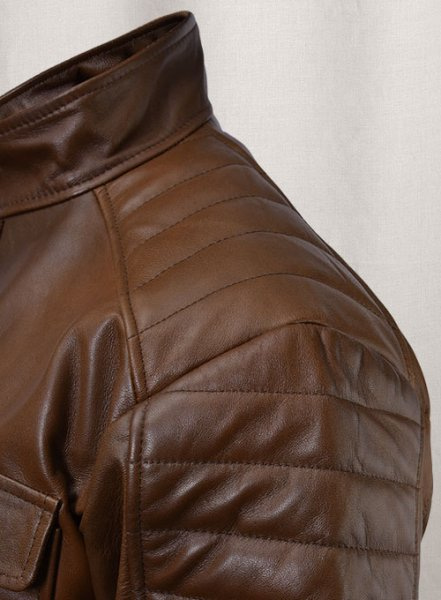 LV genuine leather jacket men and women black brown