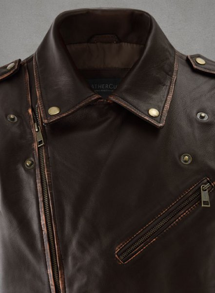 Enforcer Dark Brown Biker Leather Jacket : LeatherCult: Genuine Custom  Leather Products, Jackets for Men & Women