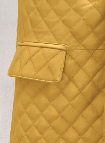 (image for) Yellow Bocelli Quilted Leather Blazer