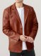 Rubbed Tan Brown Medieval Leather Blazer