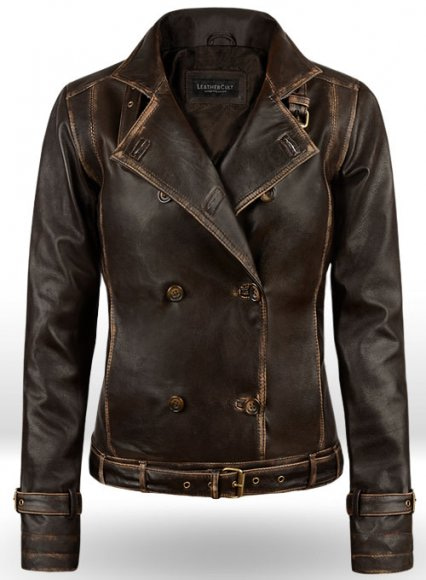 Rubbed Brown Captain America Scarlett Johansson Leather Jacket