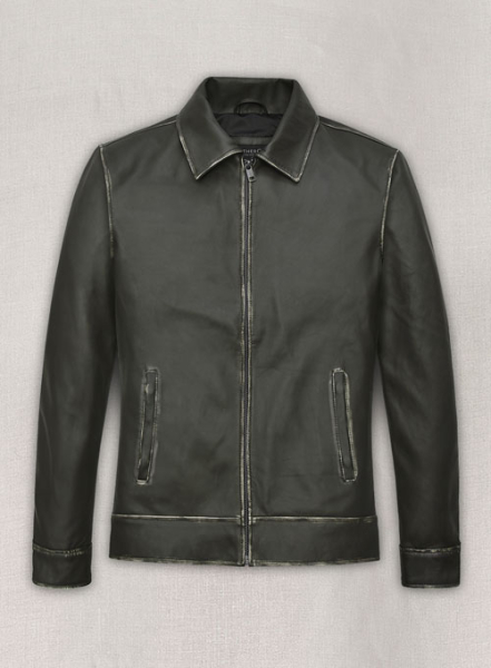 (image for) Rubbed Charcoal Jason Bateman Leather Jacket