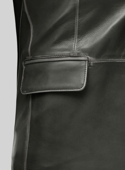 (image for) Rubbed Charcoal Leather Blazer