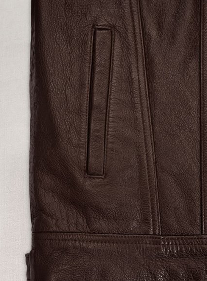 (image for) Thick Goat Brown Washed & Wax Tom Holland Leather Jacket