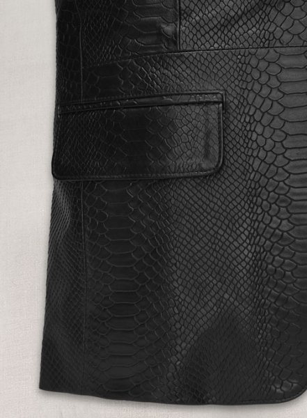 (image for) Black Python Catwalk Leather Blazer # 2