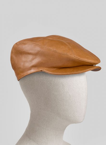 Canberra Tan Leather Cap