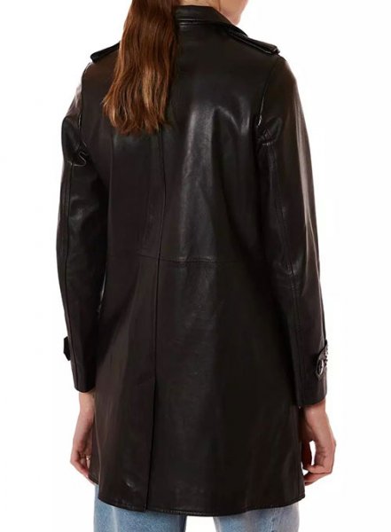 Gabrie Double Breasted Leather Trench Coat