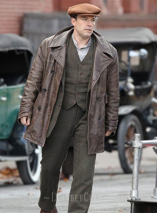 Ben Affleck Live By Night Leather Trench Coat - Click Image to Close