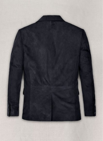 (image for) Dark Blue Suede Leather Blazer