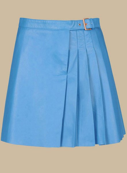 Semi Pleated Leather Skirt - # 487