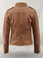 (image for) Light Vintage Tan Hide Jennifer Morrison Leather Jacket #2