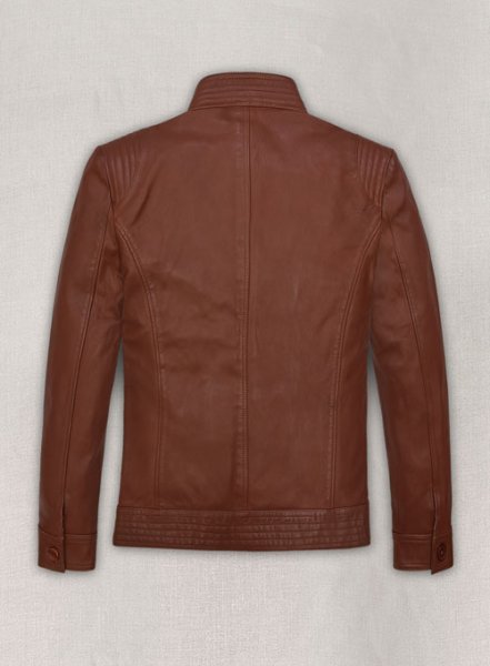 (image for) Tan Brown Washed and Wax Leather Jacket # 707