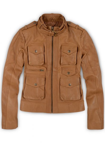 (image for) Soft Hunter Tan Washed & Wax Leather Jacket # 235