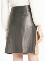(image for) Patchwork Leather Skirt - # 458