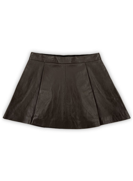 (image for) Brown Flounced Leather Skirt - # 141