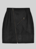 (image for) Distressed Black Stylish Leather Skirt #148