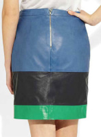 (image for) Tri Color Leather Skirt