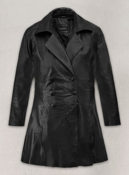 (image for) Kim Kardashian Leather Trench Coat