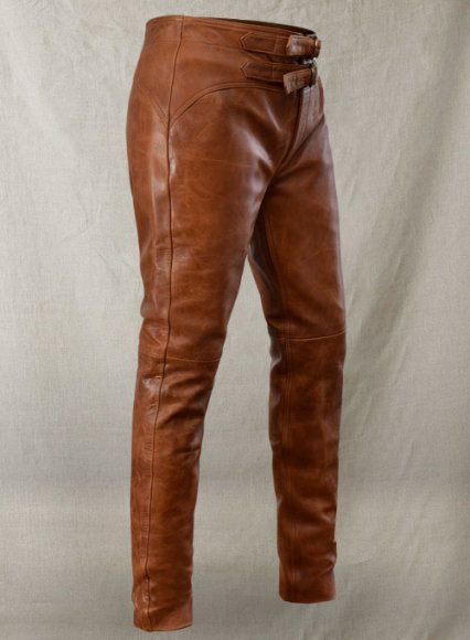 Mens Classic Style Custom Made Black Leather Pant
