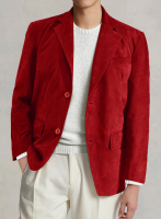 (image for) Soft Lava Red Suede Leather Blazer