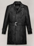 (image for) Black Python Leather Long Coat #204