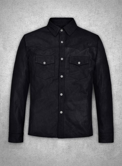 Light Weight Unlined Deep Blue Leather Shirt