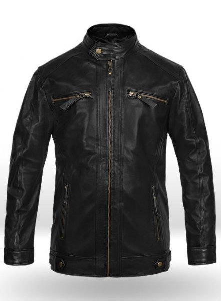 Black Leather Jacket # 660