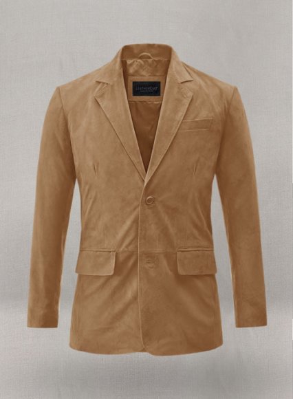 (image for) Saddle Brown Suede Leather Blazer