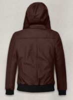 (image for) Soft Maroon Symphony Detachable Hood Leather Jacket