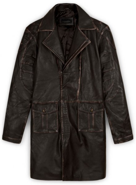 (image for) Rubbed Brown Will Smith I Robot Leather Trench Coat
